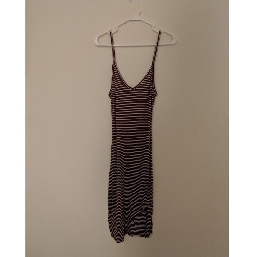 Burgundy striped dress